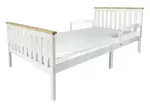 łóżko milano pine białe 90/200 cm + materac i barierki