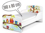 łóżko dziecięce z materacem 160x80 cm - sowy
