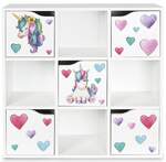 drewniany regał z 5 drzwiczkami kubico max  - jednorożec