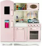 drewniana kuchnia dla dzieci pink vintage