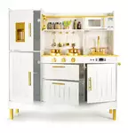 kuchnia drewniana glamour gold  z mikrofalówką