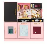 drewniana kuchnia pink memo z oświetleniem