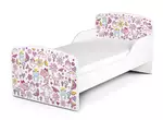 łóżko dziecięce z materacem 140/70 cm - żabki, kotki.. błyskotki