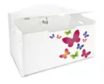 drewniana skrzynia xl / pojemnik na zabawki - "motyle"