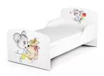 łóżko dziecięce z materacem 140/70 cm - myszka chytruska