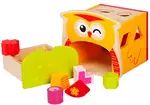 sortownik z klockami sowa, zabawka drewniana