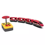 pociąg elektryczny – lokomotywa z wagonikami sterowana pilotem