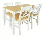 stół + 4 krzesła  do kuchni,  jadalni, salonu  -  white/pine