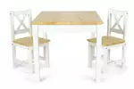 drewniany stolik z 2 krzesełkami dla dzieci w stylu skandynawskim pola (white/pine)