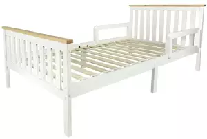 łóżko milano pine białe 90/200 cm + barierki