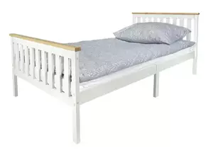 łóżko drewniane milano pine białe 140/70  cm + materac