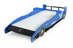 łóżko drewniane z materacem bolid f1 200x90 cm/niebieskie bez materaca