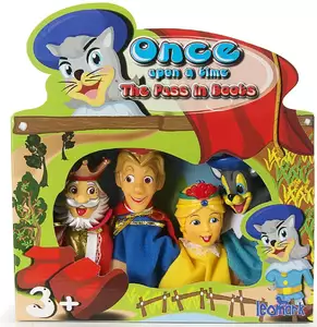 kolorowe pacynki  do zabawy w teatr  "kot w butach"