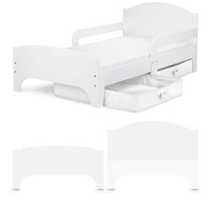 drewniane łóżko smart 140/70 - własny projekt/niebieskie szuflady