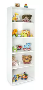 pojemny biały regał oslo z 5 półkami