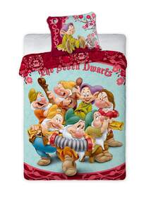 pościel  160x200 cm śnieżka i 7 krasnoludków