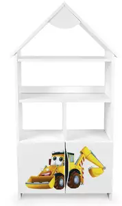 duży regał domek z szafką - koparka