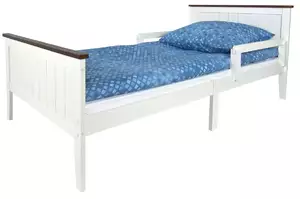 łóżko paris walnut białe 90/200 cm + materac i barierki