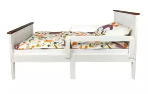 łóżko paris walnut białe 140/70 cm + materac i barierki