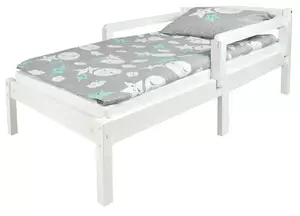 łóżko clasic białe 140/70 + materac i barierki