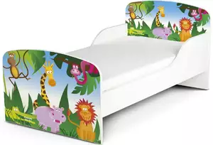 łóżko dziecięce  z materacem 140/70 cm - dżungla