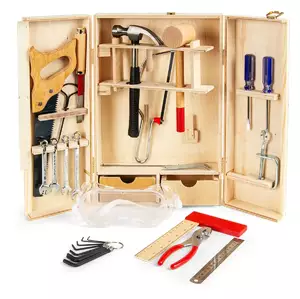 zestaw narzędziowy w drewnianej skrzynce - 30 el.