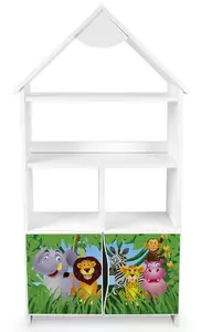 duży regał domek z szafką - zwierzaki