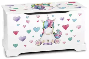 funkcjonalna skrzynia na zabawki 2 w 1  - jednorożec