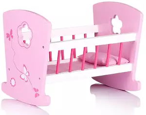 drewniana kołyska dla lalek