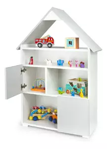 biało - szary regał z 6 przegródkami - mała chatka