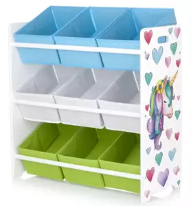 praktyczny regał  z pojemnikami  "jednorożec"