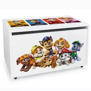 duża drewniana skrzynia na zabawki na kółkach psi patrol /rubble 1/