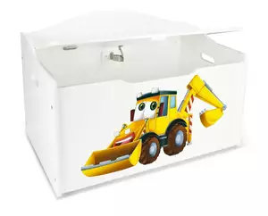 drewniana skrzynia xl - pojemnik na zabawki  " koparka"