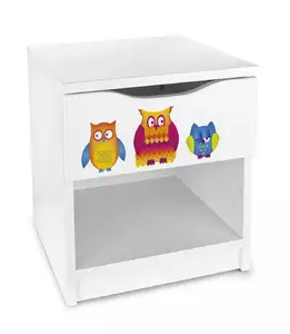 drewniana szafka nocna "modern"  sowy