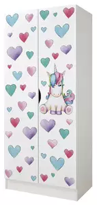 biała szafa roma /nadruk jednorożec/