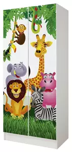 biała szafa roma /nadruk zoo/