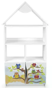 duży regał domek z szafką - sowy