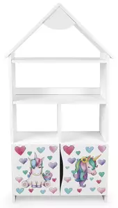 duży regał domek z szafką - jednorożce