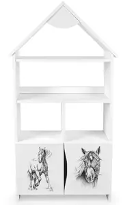 duży regał domek z szafką - koń