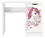 białe biurko  z szafką roma " różowy jednorożec"
