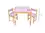 stolik drewniany z krzesełkami różowy